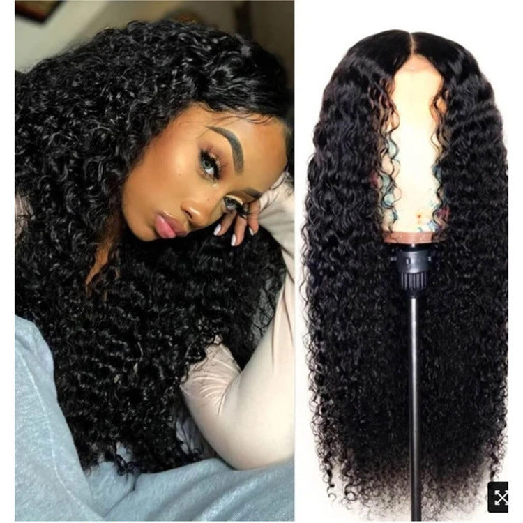 Jerry Curl Middle Part Lace Front Wig