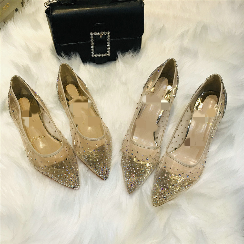 Transparent Rhinestone Stiletto Heels