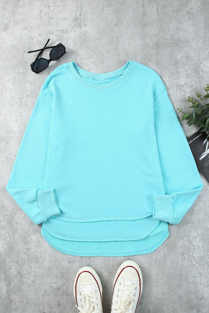 Oversized Side Slit Drop Shoulder Sweatshirt