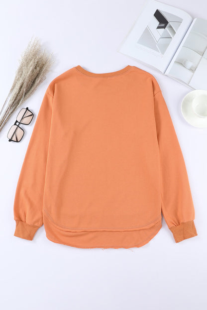 Oversized Side Slit Drop Shoulder Sweatshirt