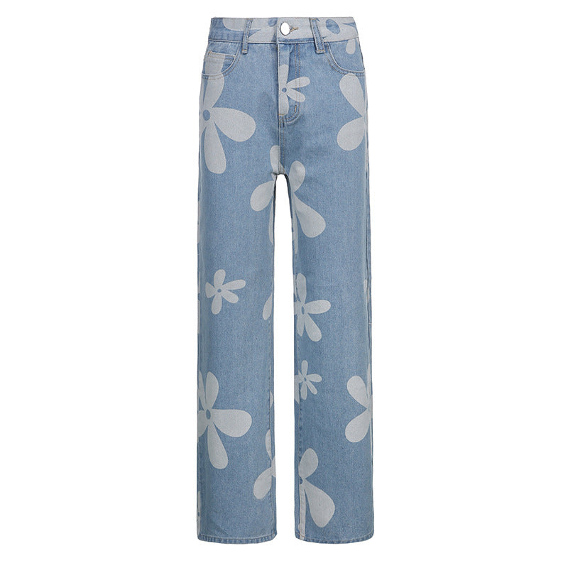 Bleached Flower Jeans