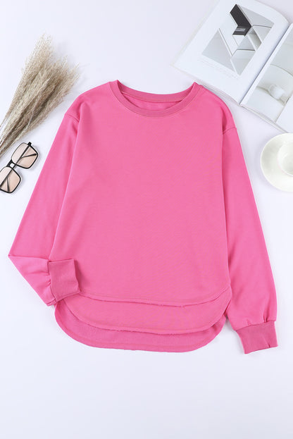 Oversized Side Slit Drop Shoulder Sweatshirt