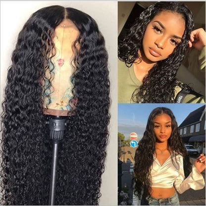 Jerry Curl Middle Part Lace Front Wig