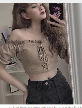 Off- Shoulder Front Lace Up Corset Shirt