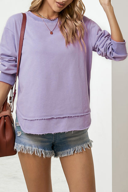 Oversized Side Slit Drop Shoulder Sweatshirt