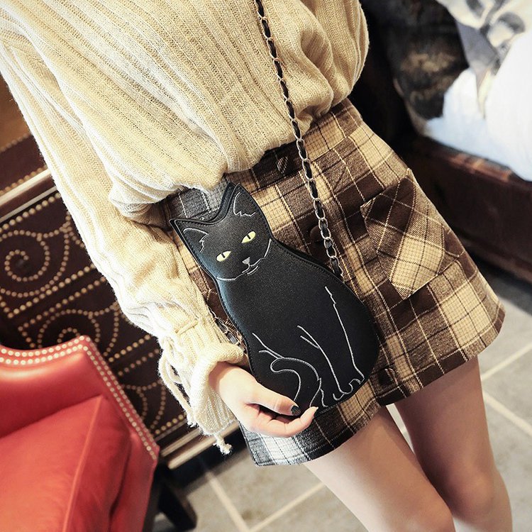 Black Cat Crossbody Shoulder Bag