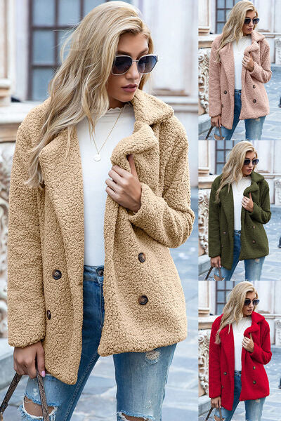 Lapel Collar Sherpa Coat