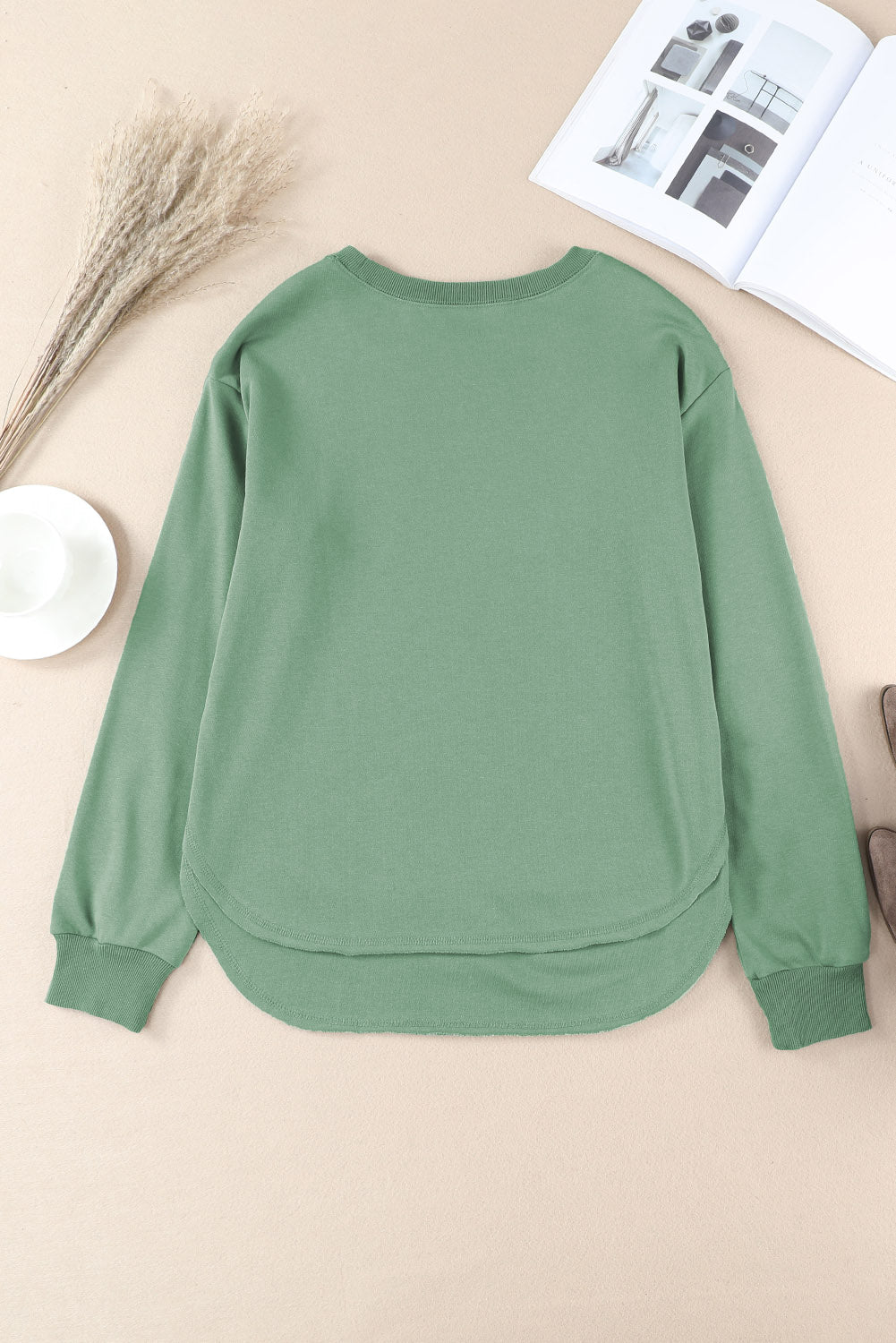 Oversized Side Slit Drop Shoulder Sweatshirt