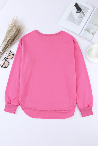 Oversized Side Slit Drop Shoulder Sweatshirt