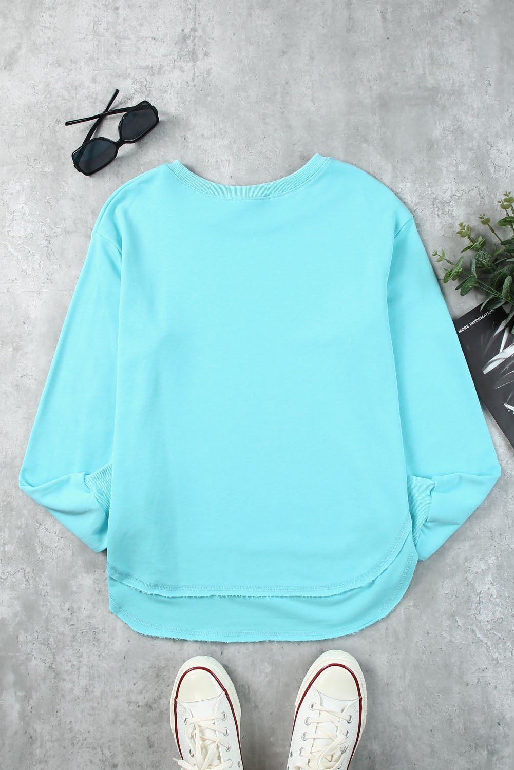 Oversized Side Slit Drop Shoulder Sweatshirt