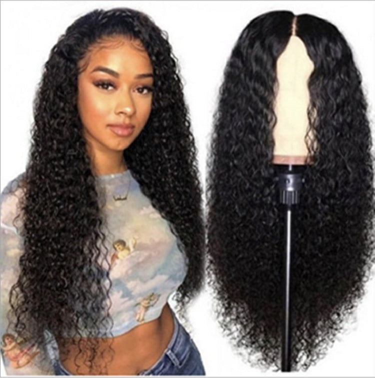 Jerry Curl Middle Part Lace Front Wig