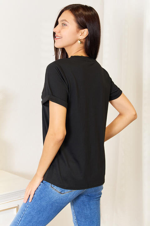 Expensive & Difficult Graphic Cuffed Sleeve T-Shirt