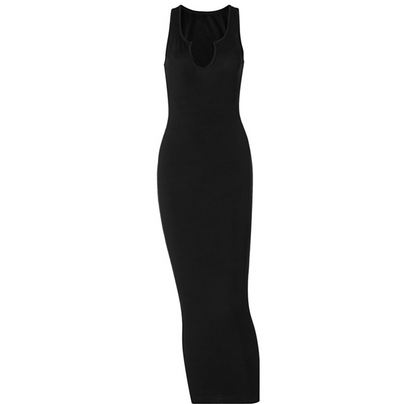 Ribbed Bodycon Dress V Neck Maxi Dress