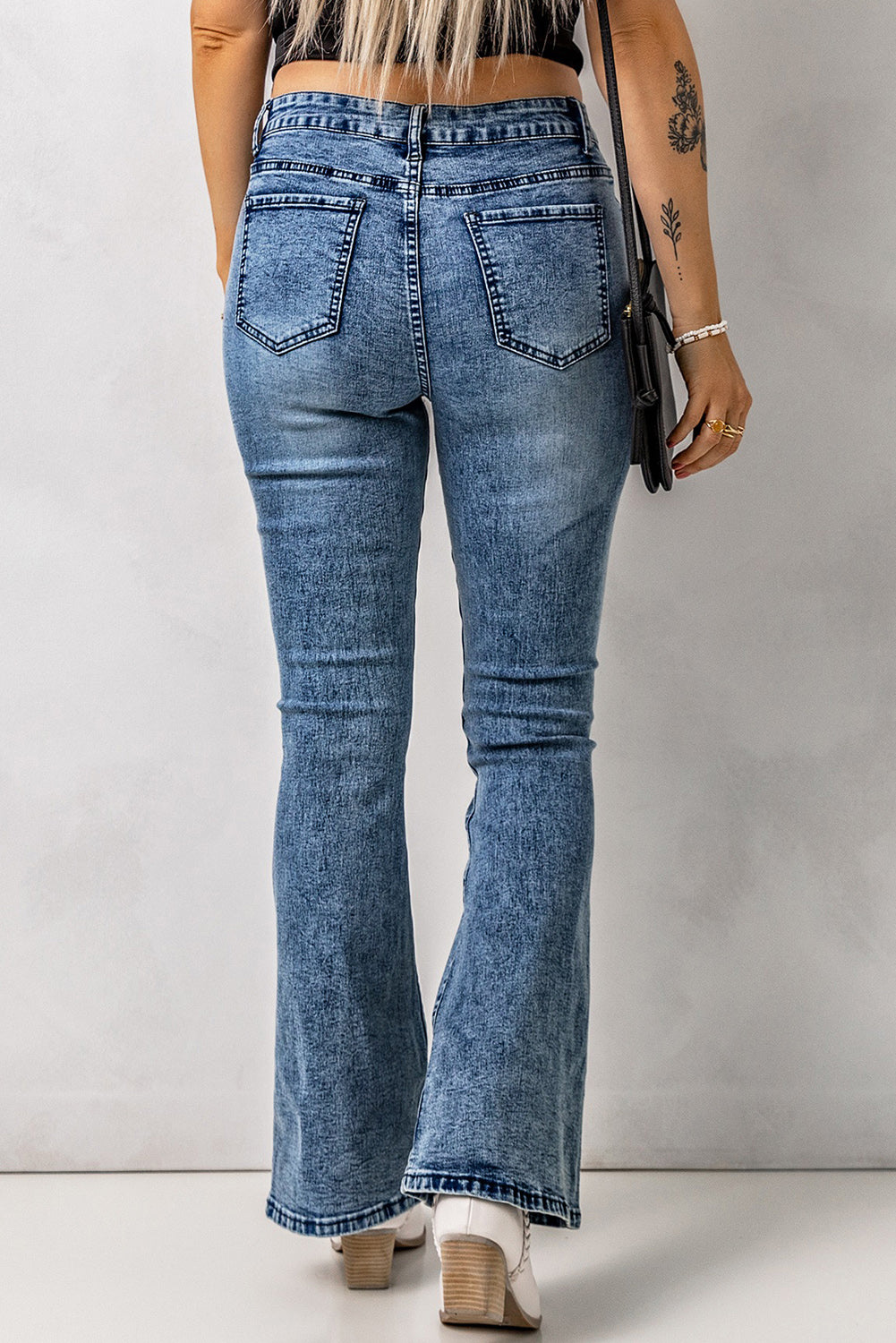 Vintage Wash Flare Jeans