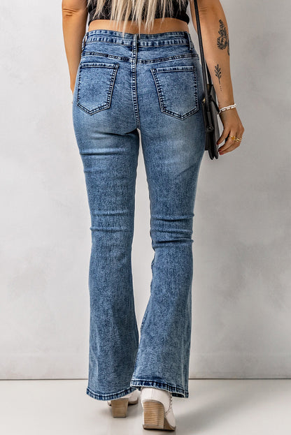 Vintage Wash Flare Jeans