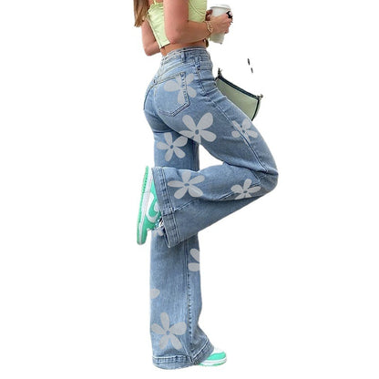 Bleached Flower Jeans