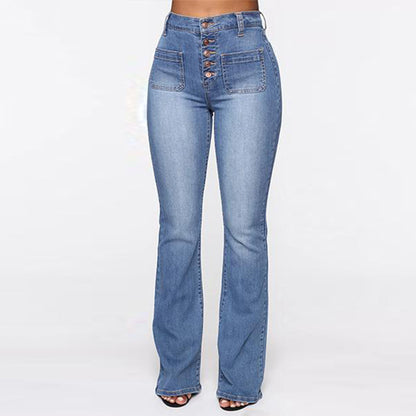 High Waisted Bermuda Flare Up Jeans