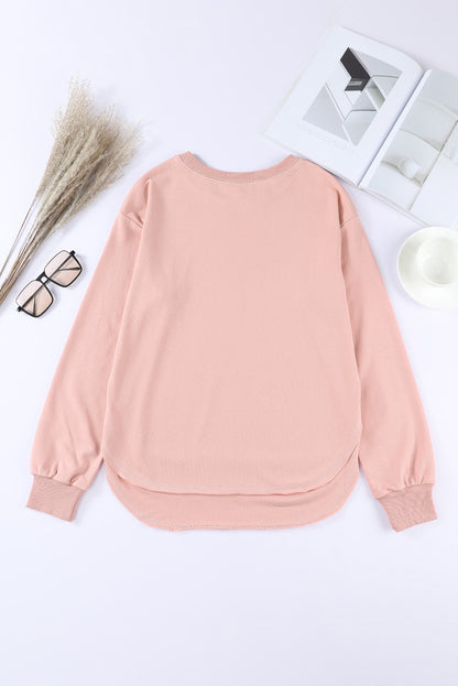 Oversized Side Slit Drop Shoulder Sweatshirt