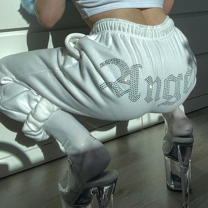 Angel Rhinestone Sweatpants