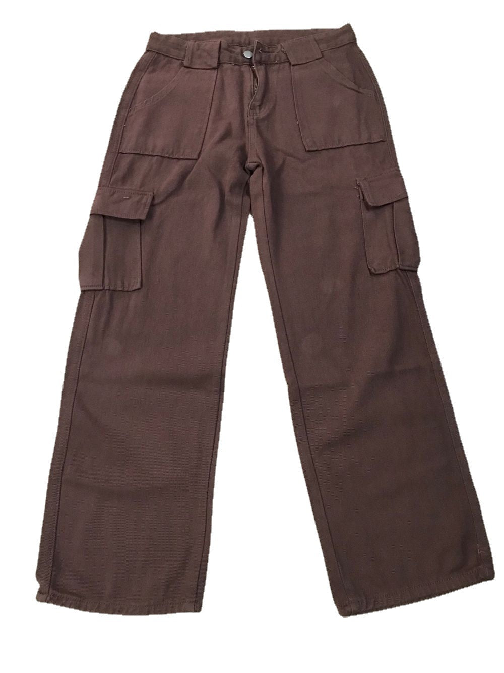 Brown High-Rise Cargo Jeans