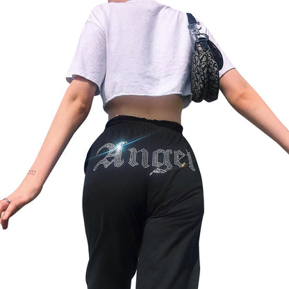 Angel Rhinestone Sweatpants